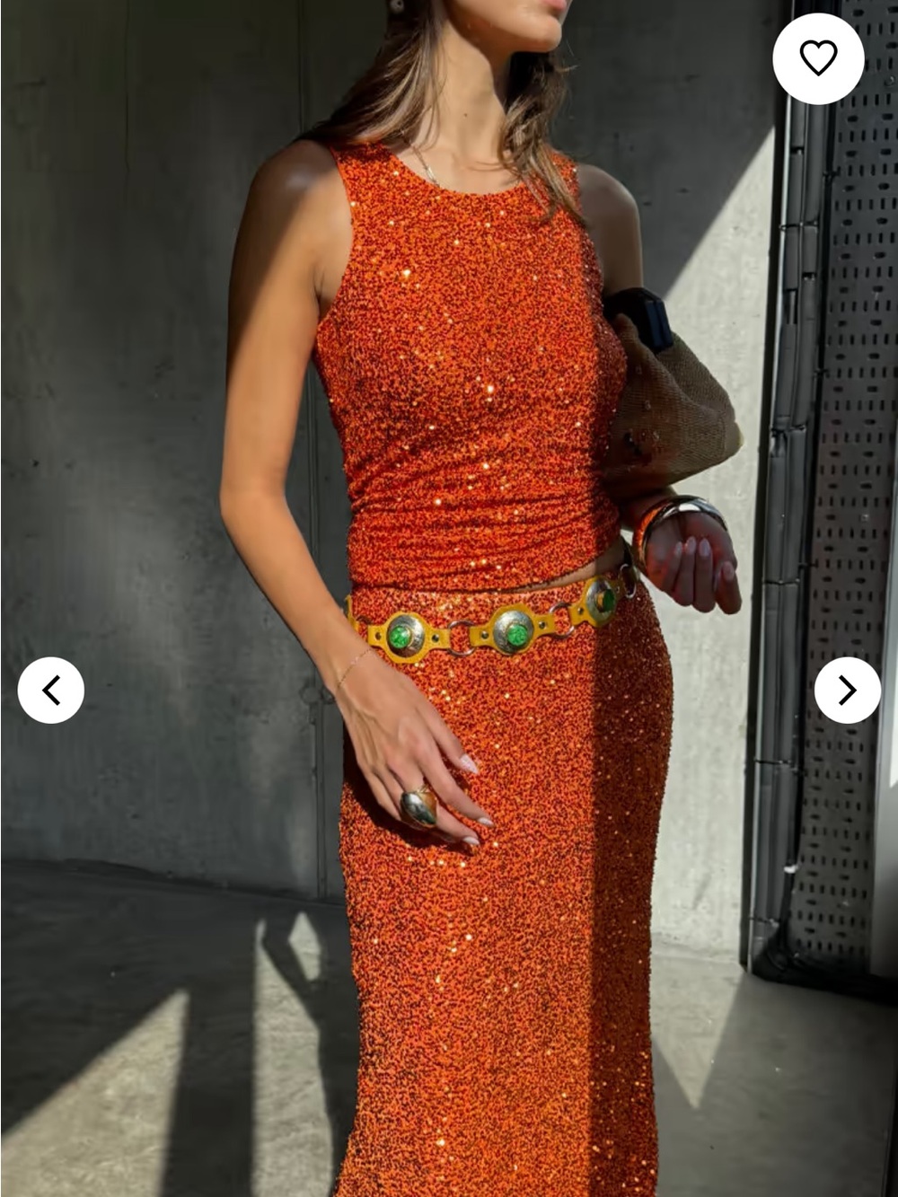 NWT Never Fully Dressed Orange Sequin Tank Top - Picture 3 of 12